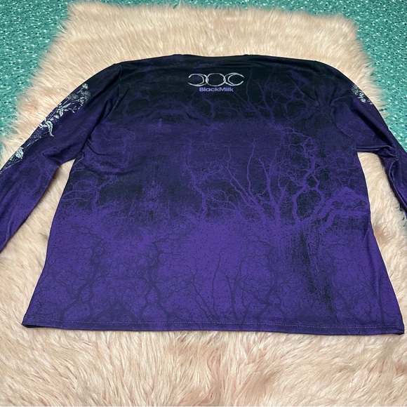 Blackmilk Purple Graphic Long Sleeve Shirt oversized - Picture 5 of 8